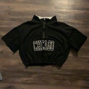 SHEIN crop top shirt with zipper